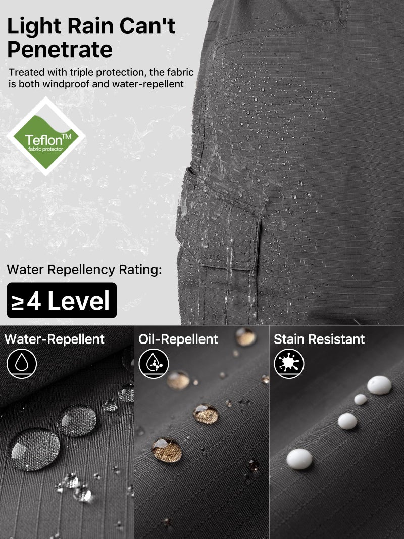 FREE SOLDIER Mens Cargo Pants Lightweight Work Pants for Men Water Resistant Tactical Pants with Pockets for Hiking Outdoorï¼ˆGray34Wx30Lï¼‰ - Image 2